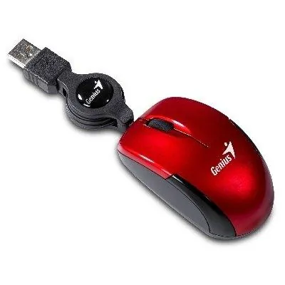 Genius Micro Traveler V2 Mini Ratón USB 1000 DPI Rojo 31010125103