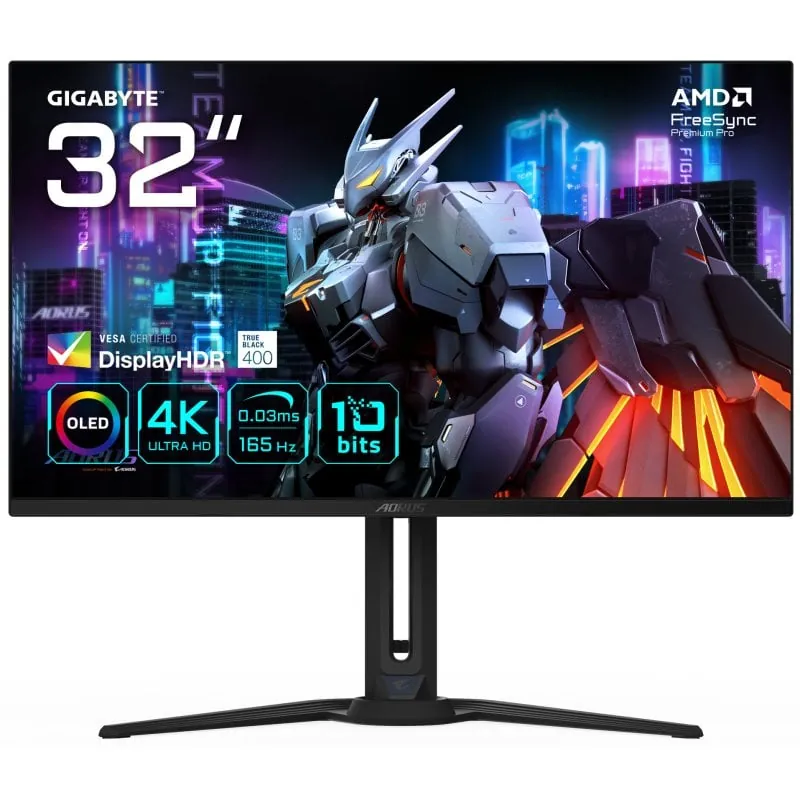 Gigabyte AORUS FO32U EK 31.5" QD-OLED UltraHD 4K 165Hz 0.03ms Altura Ajustable FreeSync Premium Pro 20VM0-FO32UBA-1EKR