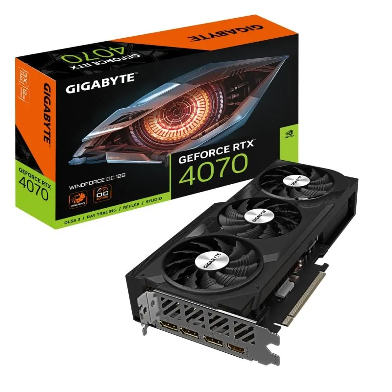 Gigabyte GeForce RTX 4070 Windforce OC 12 GB GDDR6X DLSS3 GV-N4070WF3OC-12GD