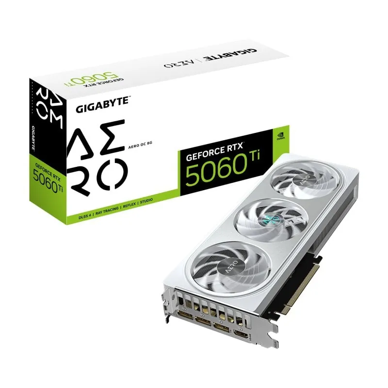 Gigabyte GeForce RTX 5060 Ti AERO OC 8GB GDDR7 Reflex 2 RTX AI DLSS4 GV-N506TAERO OC-8GD
