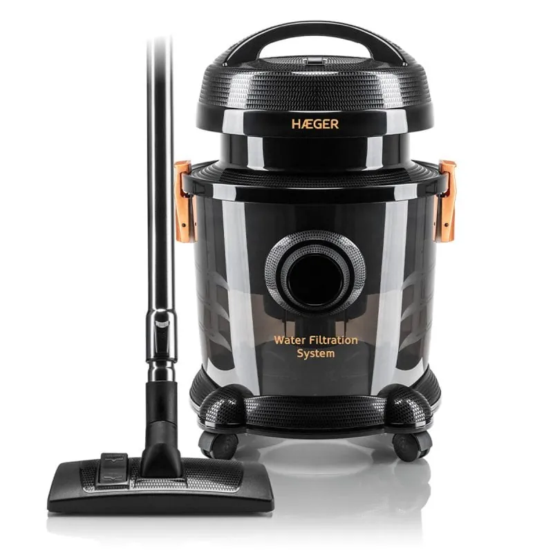 Haeger VC-12W.044A AquaClean Aspiradora de Suelo para Seco/Húmedo 1200W Negra VC-12W.044A