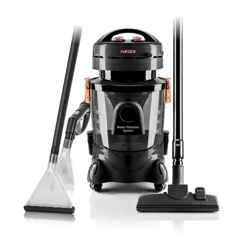 Haeger VC-12W.045A Aquaclean Pro Aspiradora de Suelo Seca/Húmedo 1400 W Negra VC-12W.045A