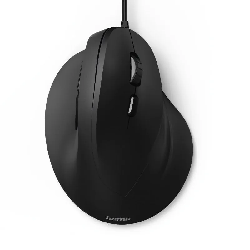 Hama EMC-500 Ratón Óptico Ergonómico 1800DPI Negro 00182698