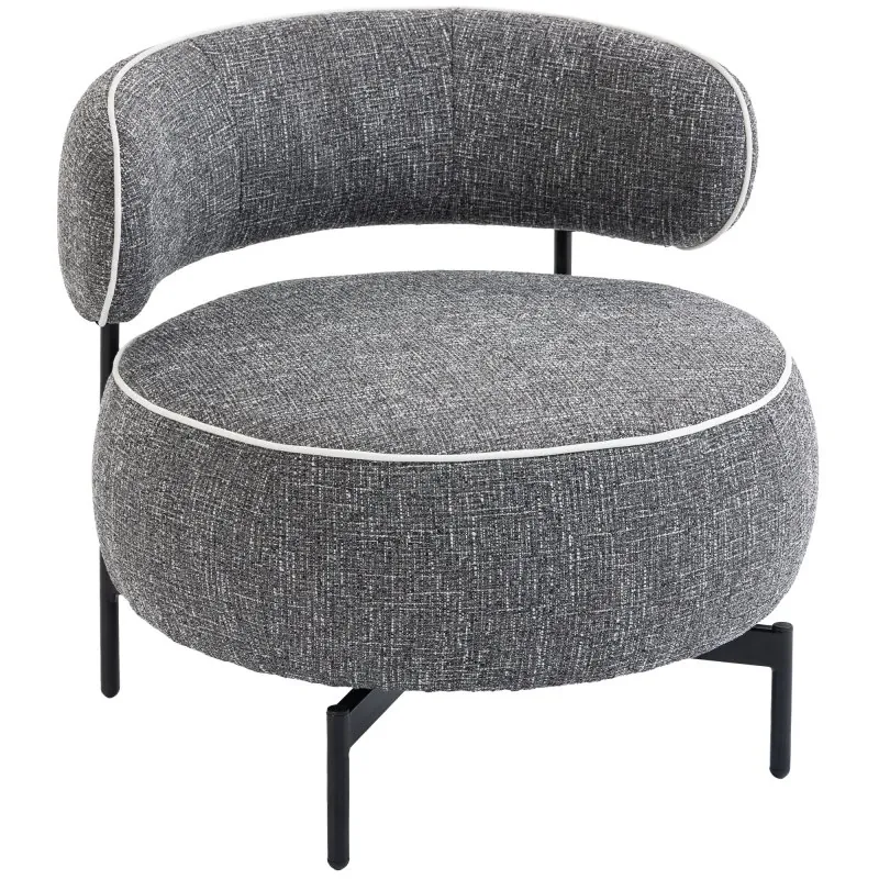 Homcom Butaca De Salón Con Asiento Giratorio Tapizado En Lino Gris Oscuro 83B-448V00CG