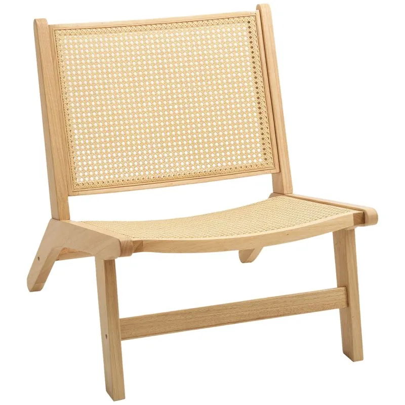 Homcom Sillón De Salón Con Respaldo Y Asiento De Ratán Natural 83B-276V00ND