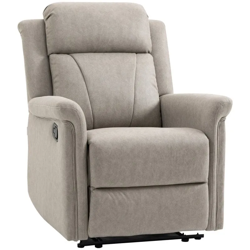 Homcom Sillón Relax Reclinable Manual Con Reposabrazos Reposapiés Gris 839-571V00GY