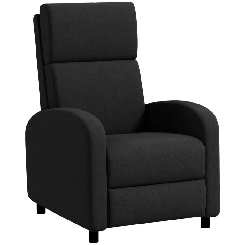 Homcom Sillón Relax Reclinable Manual Con Reposapiés Carga 120 Kg Negro 839-811V00BK