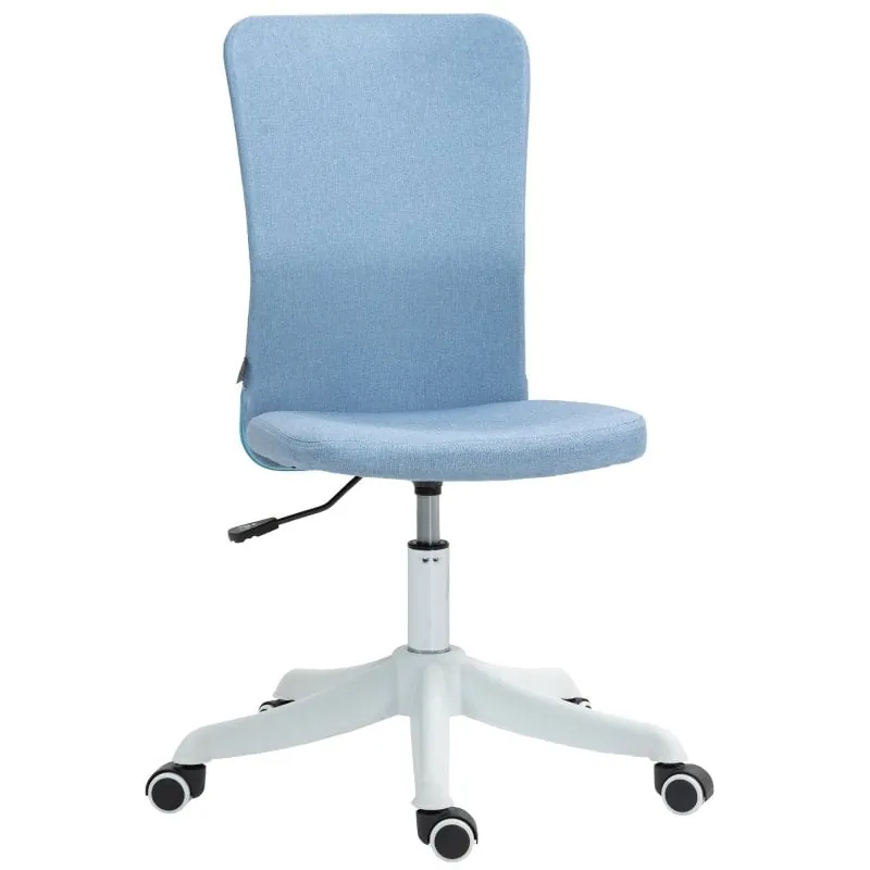Homcom Silla De Escritorio Sin Brazos Con Altura Ajustable Carga 120 Kg Azul 921-808V00LB