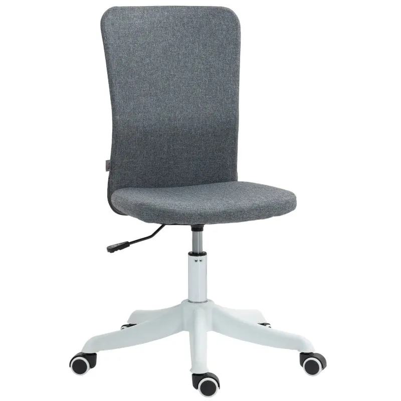 Homcom Silla de Escritorio Sin Brazos Con Altura Ajustable Carga 120 Kg Gris 921-808V00GY