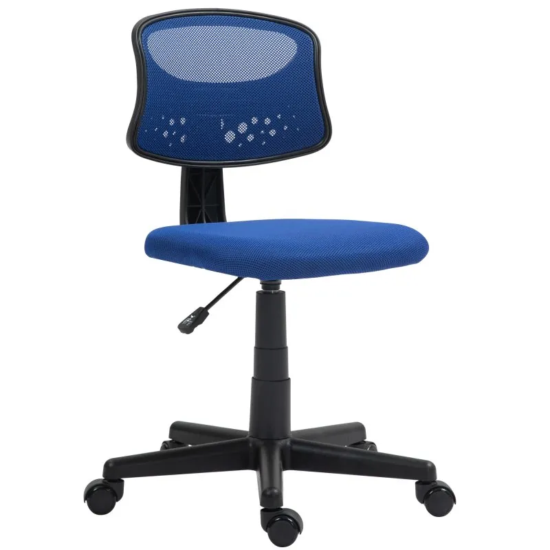 Homcom Silla De Oficina Sin Brazos Con Respaldo De Malla Transpirable Azul 921-772V00BU