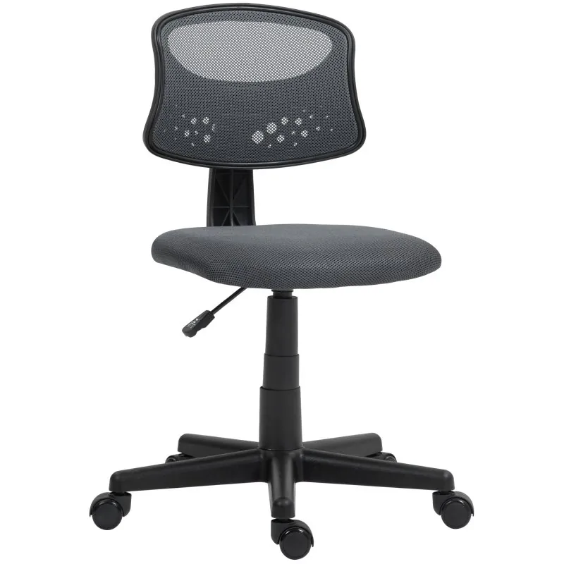Homcom Silla De Oficina Sin Brazos Con Respaldo De Malla Transpirable Gris 921-772V00GY