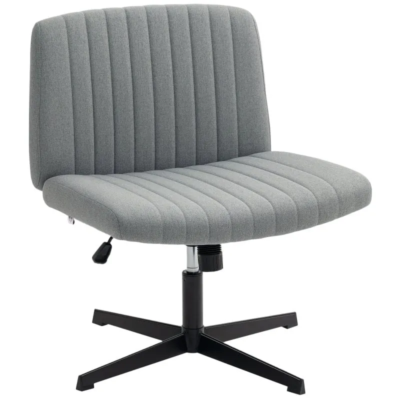 Homcom Silla De Oficina Sin Brazos Silla De Escritorio Giratoria Basculante Gris 83B-427V00GY