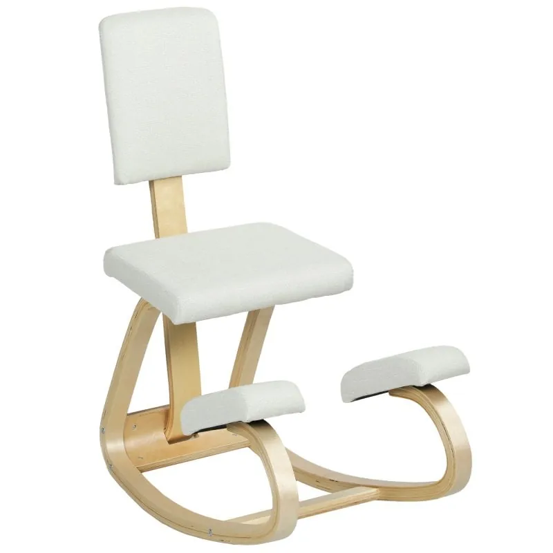 Homcom Silla Ergonómica De Rodillas Con Respaldo Marco De Madera Crema 921-788V00CW