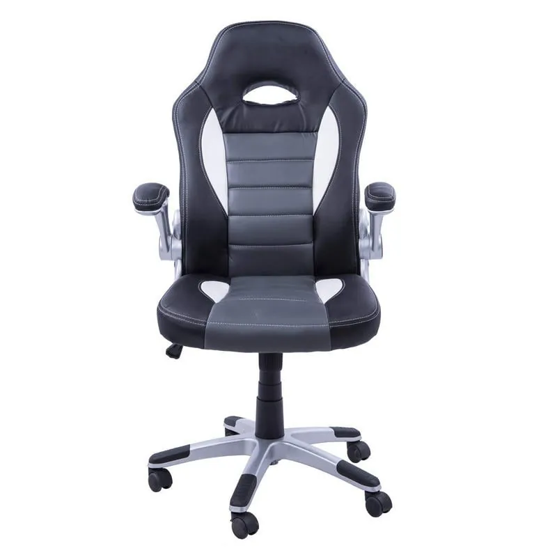 HomCom Silla Racing Negra/Gris/Blanca A2-0092
