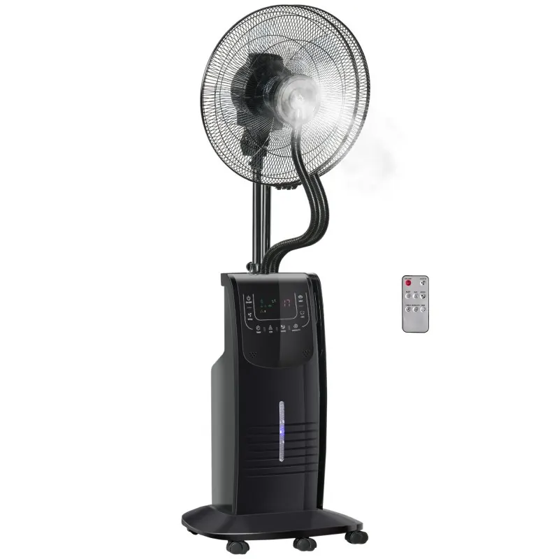 Homcom Ventilador de Pie Oscilante con Nebulizador 90W Negro 824-019