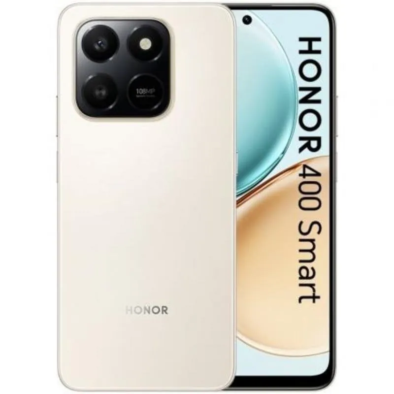 Honor 400 Smart 8GB 256GB 6.77" TFT LCD 5G Dual SIM Batería 6500mAh Cámara IP54 Android 15 Dorado 5109CAKL