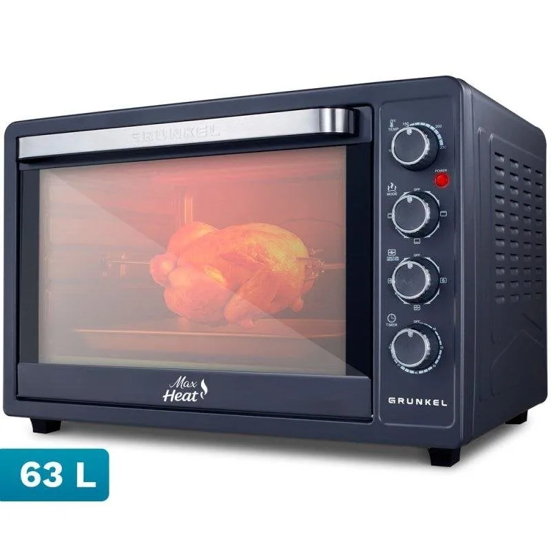 Horno eléctrico Grunkel HR-63MAX 63 L Negro Acero con convección y doble cristal HR-63MAX