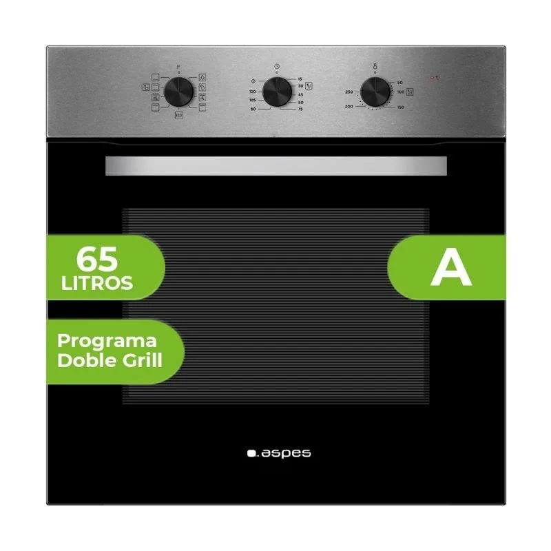 Horno Multifunción Aspes AHM86500X 65L Limpieza Hidrolítica Temporizador AHM86500X