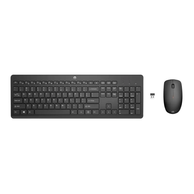 HP 230 Combo de Teclado y Ratón Inalámbricos Teclado de Membrana QWERTY Español Receptor USB-A Negro 18H24AA#B13