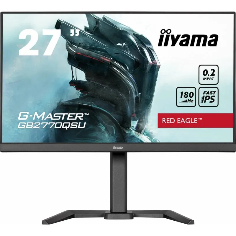 iiyama G-Master GB2770QSU-B6 27" Fast IPS QHD 180Hz 0,2ms USB-A Altavoces Altura Ajustable GB2770QSU-B6
