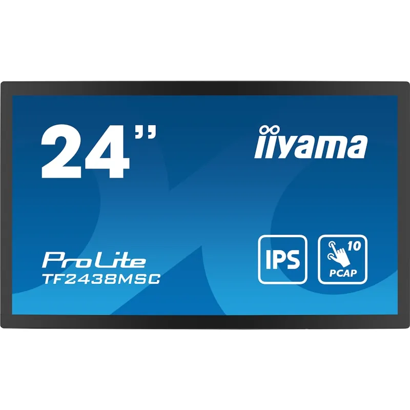 iiyama PROLITE Pizarra de caballete digital 61 cm (24 pulgadas pulgadas) LED 600 cd / m² Full HD Negro Pantalla táct 