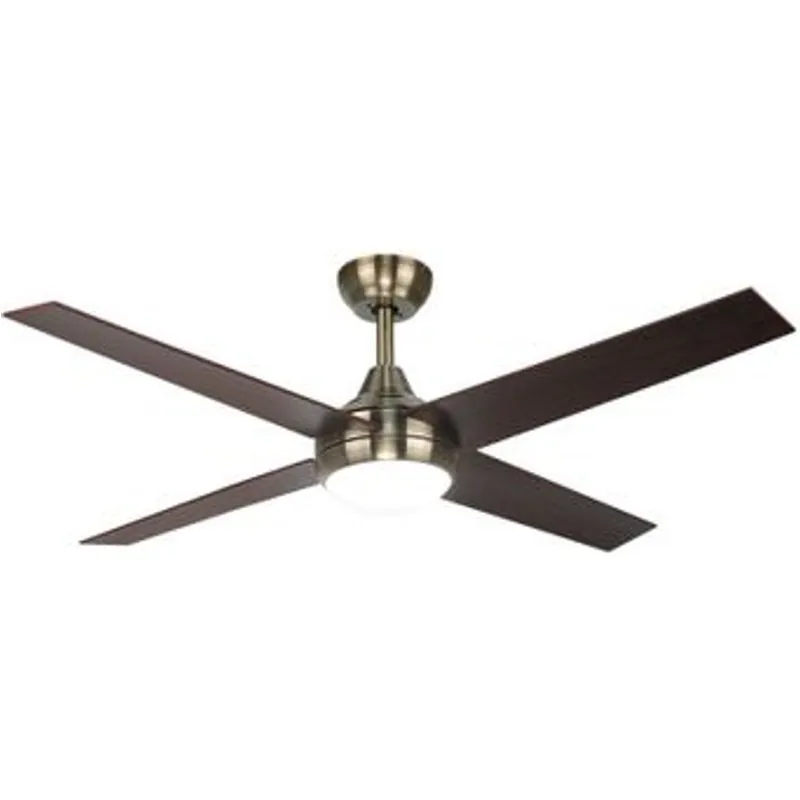 Iluminashop Ventilador de Techo con Luz LED y Mando 18W Cuero/Nogal 308013