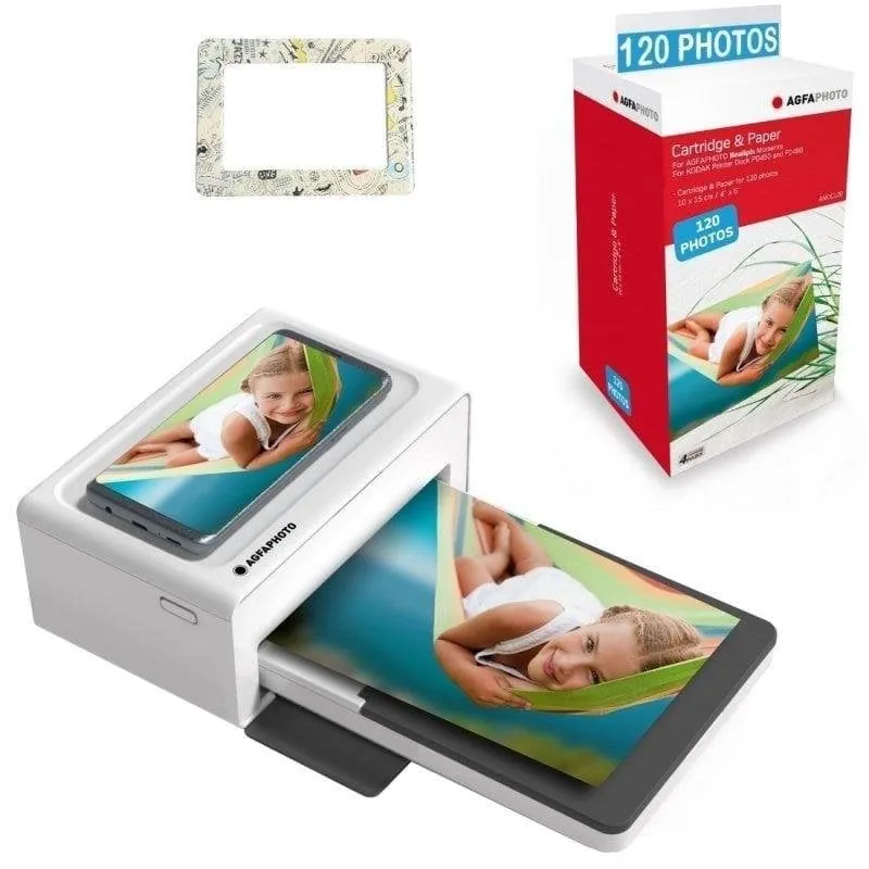 Impresora Sublimación Bluetooth Agfaphoto Realipix Moments con app y kit fotográfico BAMO46120FR