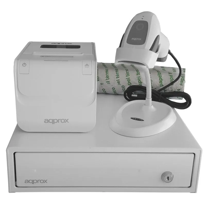 Impresora Térmica Alámbrica Approx appPOSPACK3380WH2D USB/LAN Pack Terminal 2D Ticket Cortador Automático APPPOSPACK3380WH-2D