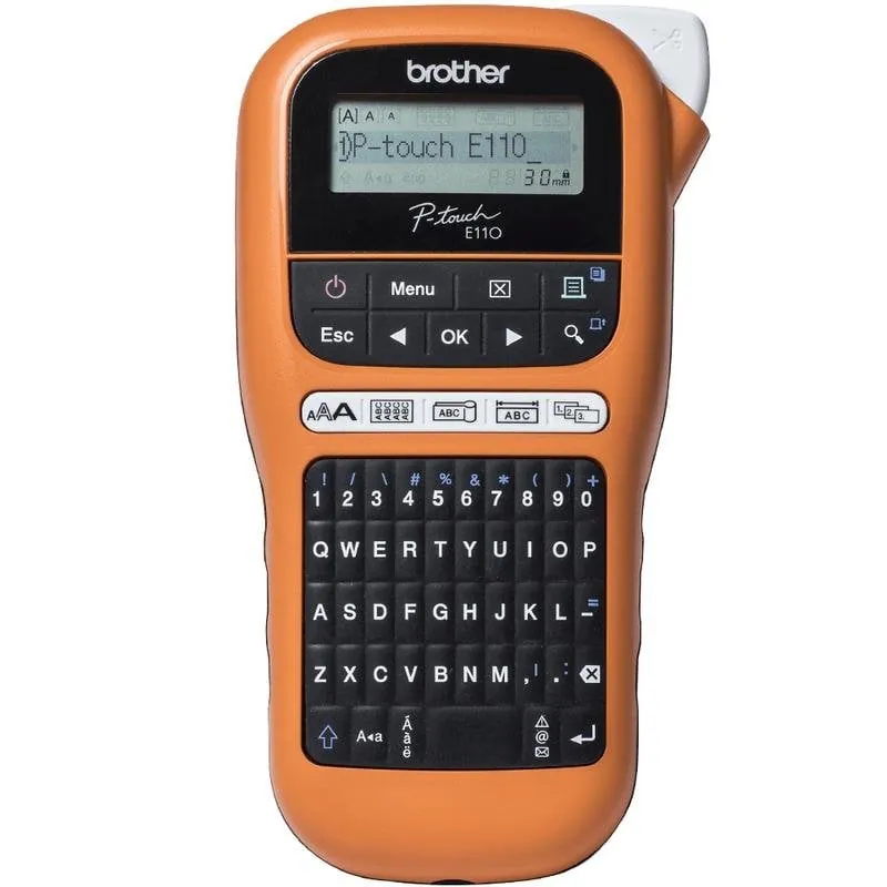 Impresora Transferencia térmica Brother PT-E110 QWERTY Negro Naranja 180x180 DPI PTE110G1
