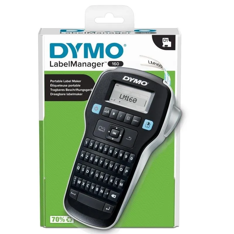 Impresora Transferencia térmica DYMO LabelManager 160 AZERTY con LCD y batería AAA 2174450