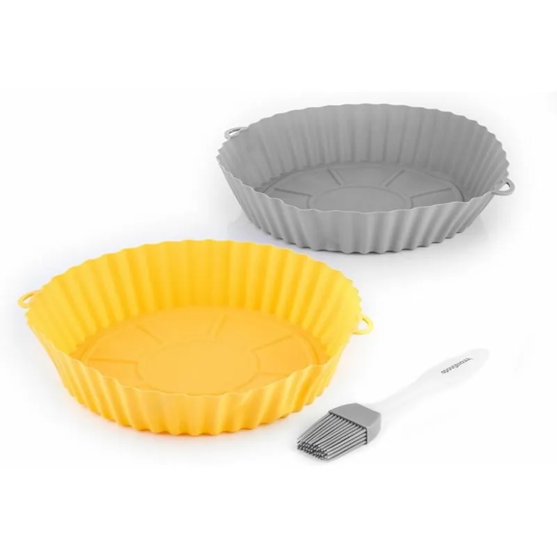 Innovagoods Mollicon Cestas de Silicona con Pincel para Freidoras de Aire 2 Unidades IG825744