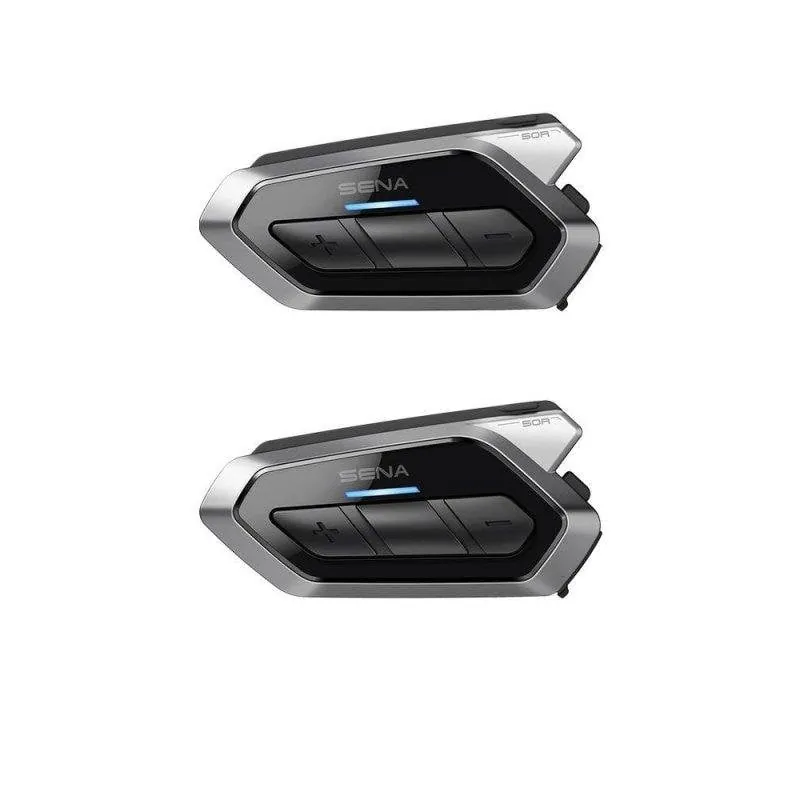 Intercomunicador Arsenal Sena 50R-02D inalámbrico Bluetooth para motocicleta con tecnología Mesh 2.0, Apple Siri y Google Assistant, color negro y gris 8809629524940