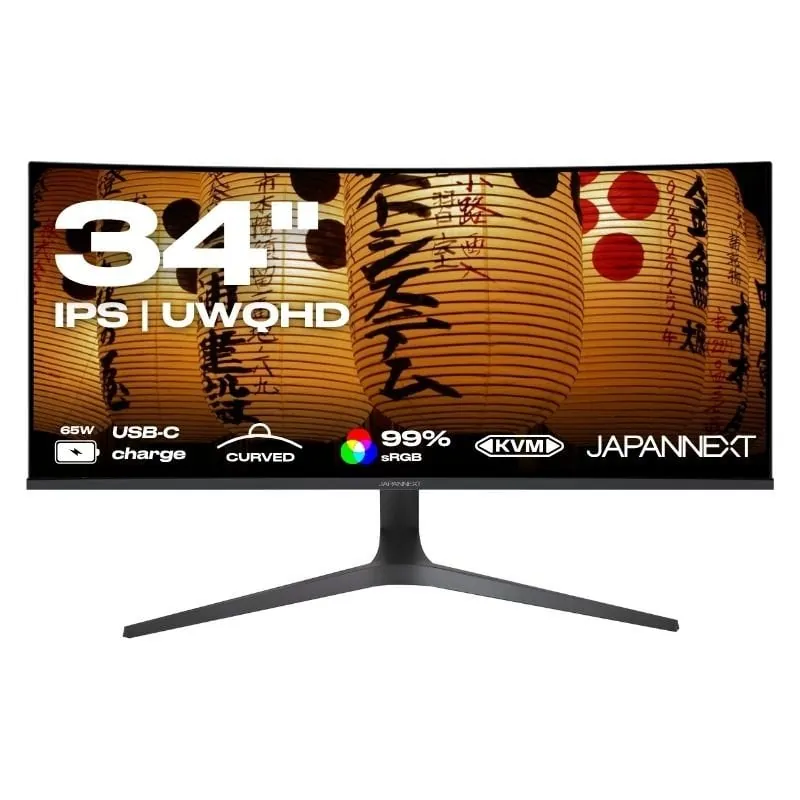 JAPANNEXT JN-IPSC34UWQHDR-C65W-H 34" LED IPS UltraWide QHD FreeSync Curva USB-C JN-IPSC34UWQHDR-C65W-H