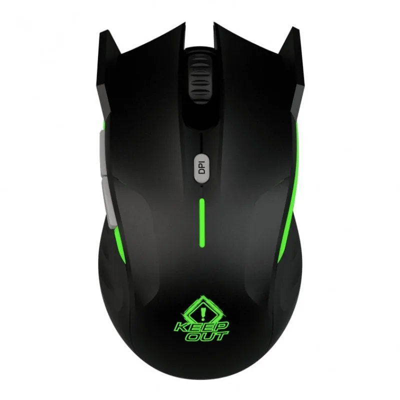 Keep Out XPoseidon Ratón Gaming 4000DPI Negro/Verde XPOSEIDONG