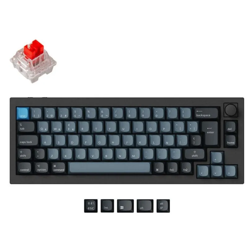 Keychron Q2 Pro QMK/VIA Teclado Mecánico Inalámbrico Fully Assembled Knob Carbon Black K Pro Red Q2P-M1-ES