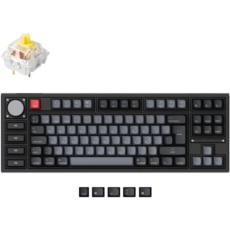 Keychron Q3 Pro QMK/VIA Teclado Mecánico Inalámbrico Fully Assembled Knob Carbon Black K Pro Banana Q3P-M4-ES