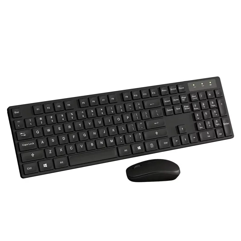 Klack K10C Teclado y Ratón Inalámbricos de Tamaño Completo 104 Teclas Español (Incluye Ñ) Negro TECLADORATON-K10C