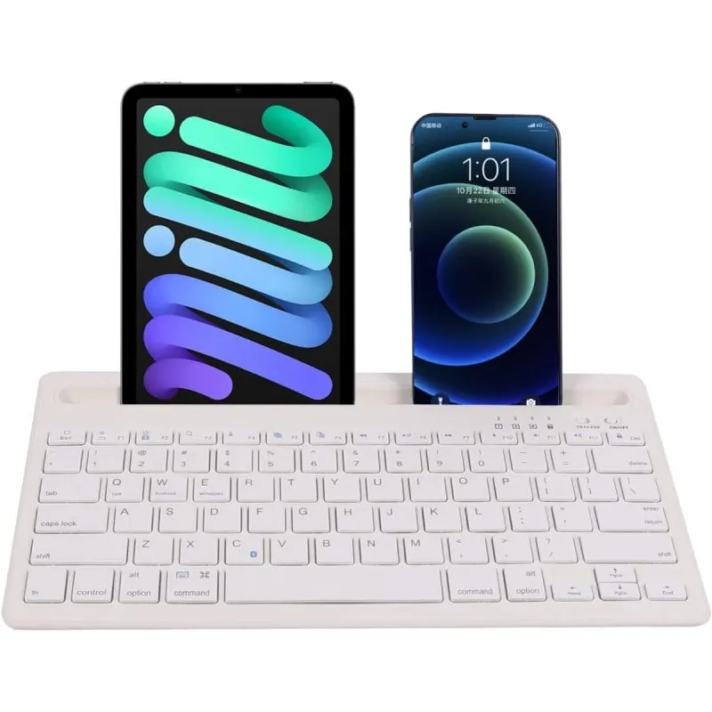 Klack Teclado Multidispositivo Recargable Bluetooth de 2 Canales en Español (Incluye Ñ) Blanco TECLADOBTMULTIPLATFORM_BLANCO
