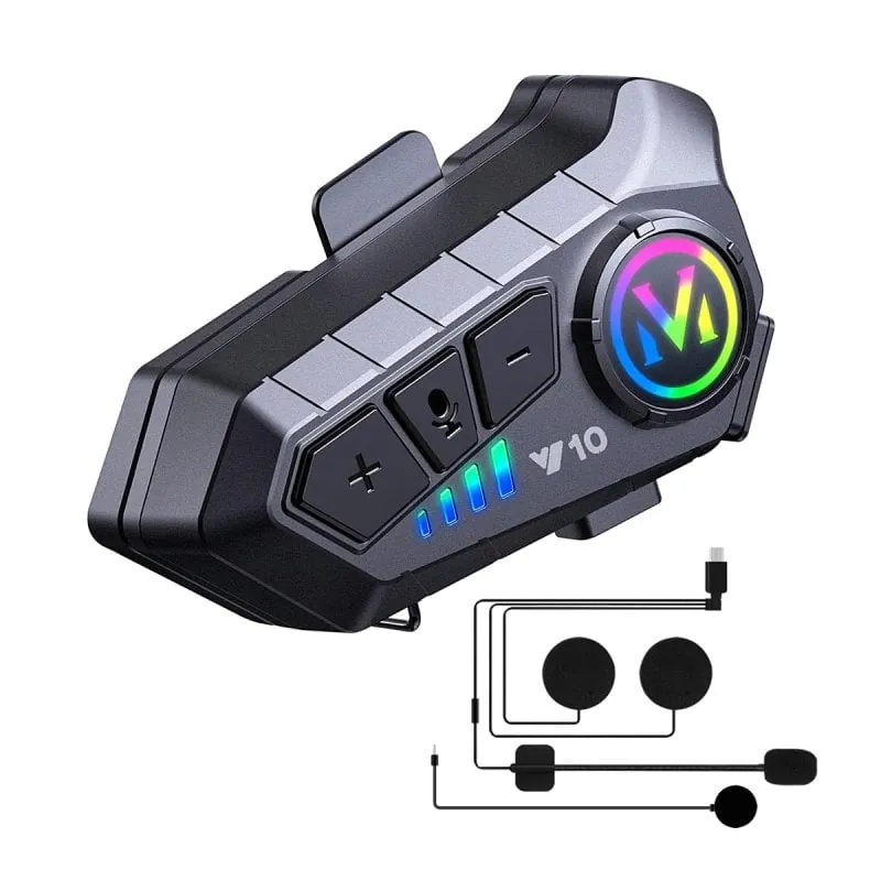 Klack Y10 Auricular Intercomunicador para Moto Bluetooth, Resistencia IPX6 y Sonido Hi-Fi (1 Unidad) INTERCOM-Y10