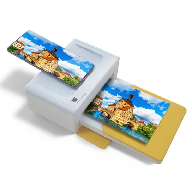 Kodak Dock Plus 4PASS Impresora de Fotos Instantánea con Bluetooth y Docking 10x15cm + 10 Hojas 0192143000693