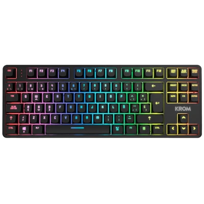 Krom Kernel PRO TKL RGB Teclado Mecánico Inalámbrico Bluetooth Switch Outemu Red Negro NXKROMKERNELPRO