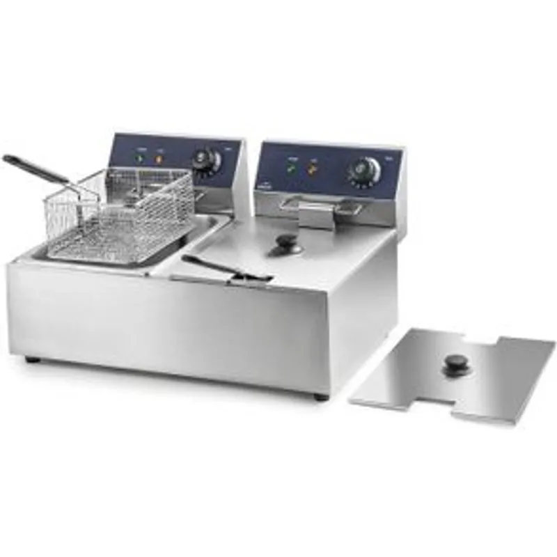 Lacor 69466 Freidora Eléctrica Doble Profesional 12L 2x6L 2500W Acero Inoxidable 8414271694660