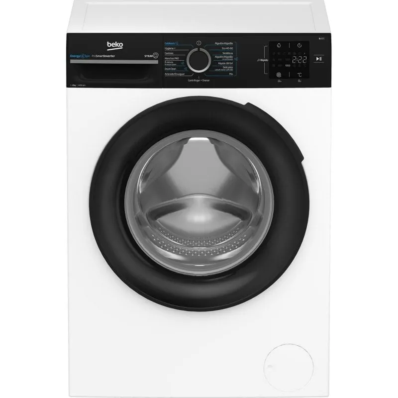 Lavadora Beko BM3WFSU38213 8kg Carga Frontal 1200rpm A Blanca/Negra EnergySpin SteamCure StainExpert BM3WFSU38213