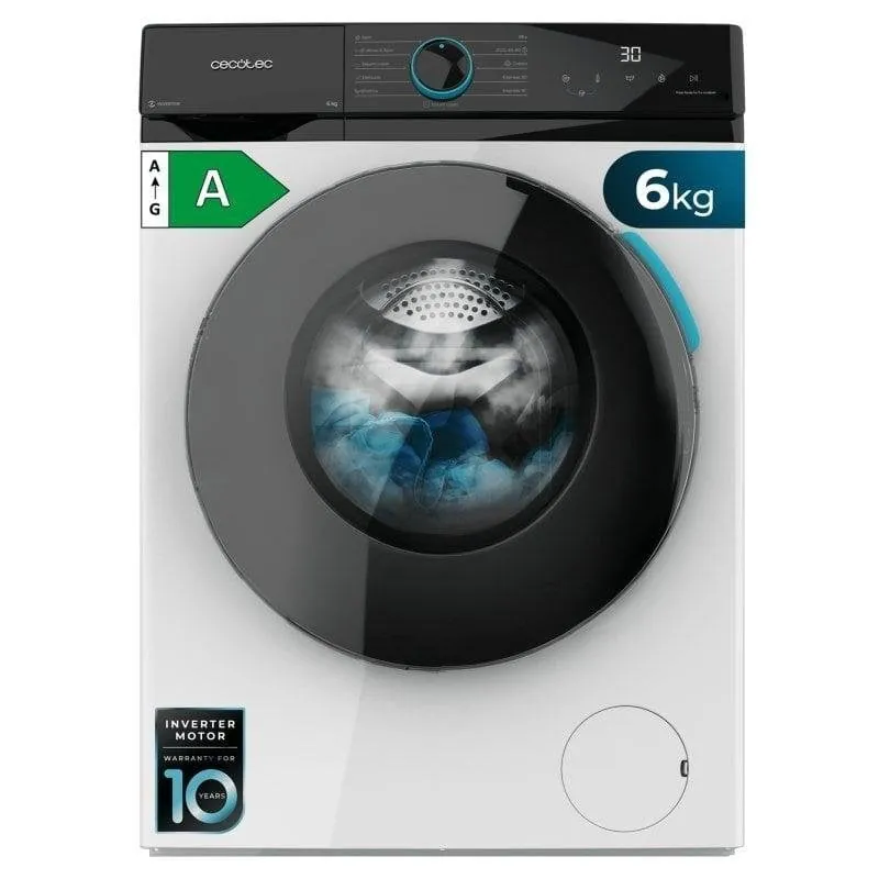 Lavadora Cecotec Bolero DressCode 6160 Carga Frontal 6Kg 1200rpm A Blanca Vapor SteamMax A01_EU01_103801