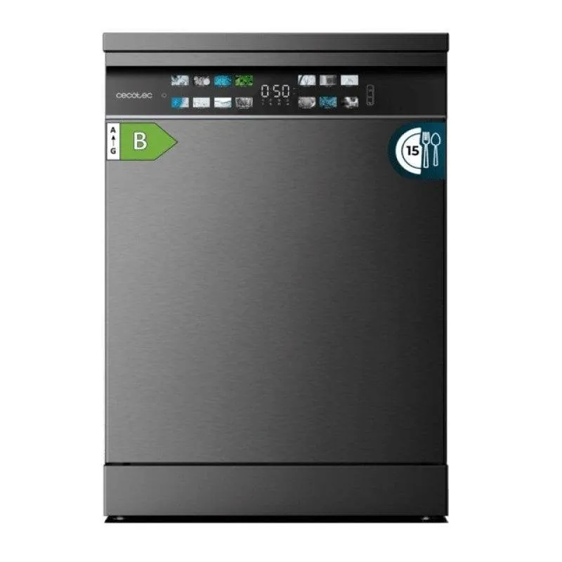 Lavavajillas Cecotec Bolero Aguazero 6700 15 Cubiertos Clase B Motor Inverter Plus y TurboDry+ 00224