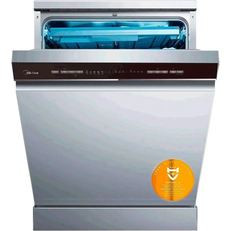 Lavavajillas Midea 60 cm Inox 14 Servicios 4 Programas Filtro Antibacteriano Autolimpieza 6939962623665