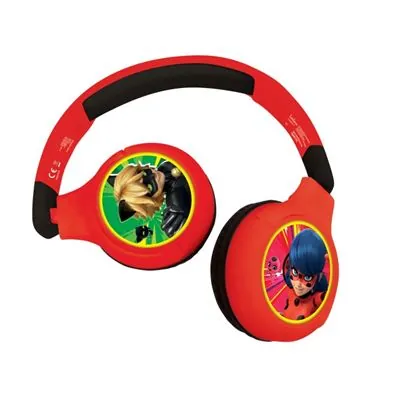 Lexibook Auriculares Infantiles Bluetooth 2 en 1 Ladybug HPBT010MI