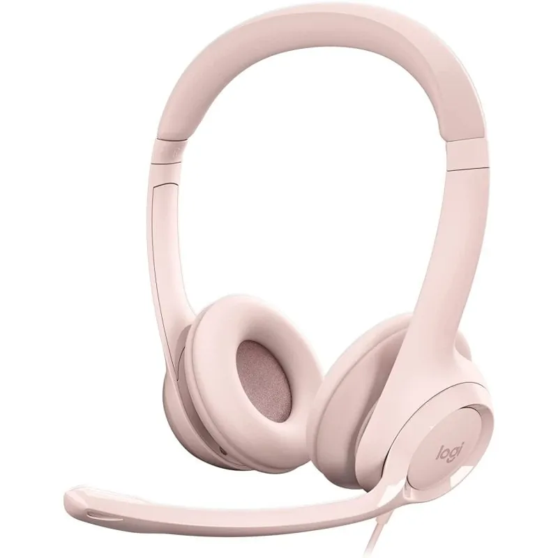 Logitech H390 Auriculares con Cable y Supresión de Ruido funciona con Chromebook Rosas 981-001281