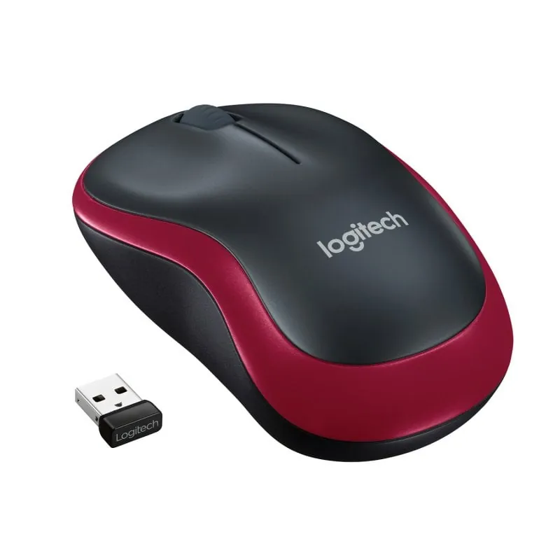 Logitech M185 Ratón Inalámbrico 1000DPI Rojo 910-002237
