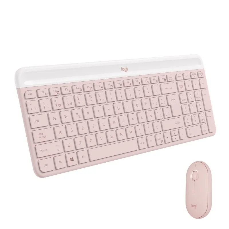 Logitech MK470 Slim Combo Teclado + Ratón Inalámbricos Rosado 920-011317